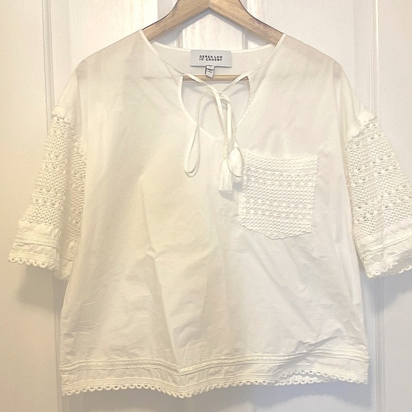 White short sleeve Derek Lam 10 Crosby  top size 10 - Picture 1 of 6